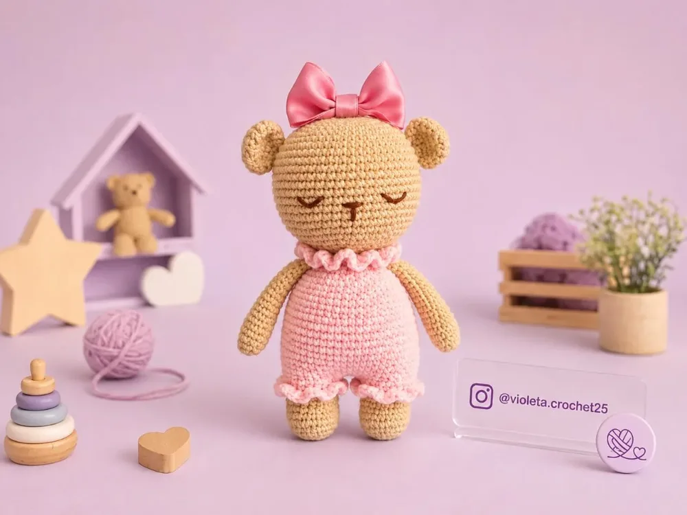 Osita Manuela tejido a mano por Violeta Crochet
