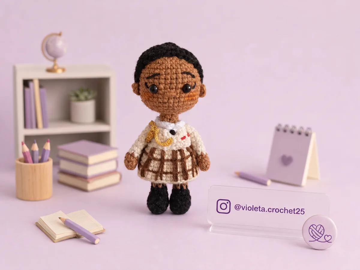 Estudiante tejido a mano por Violeta Crochet