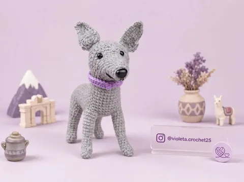 Perro peruano tejido a mano por Violeta Crochet