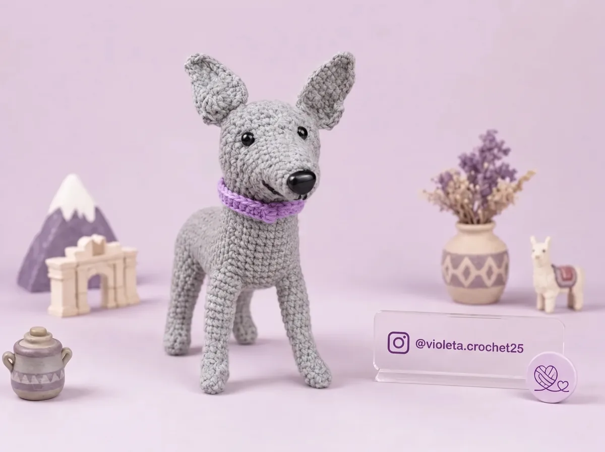 Perro Peruano tejido a mano por Violeta Crochet