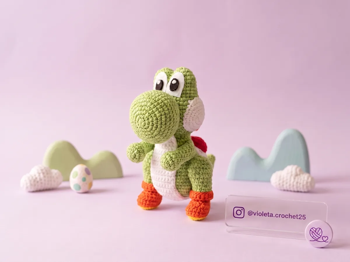 Yoshi tejido a mano por Violeta Crochet