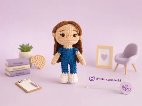 Psicólogo o psicóloga tejido a mano por Violeta Crochet