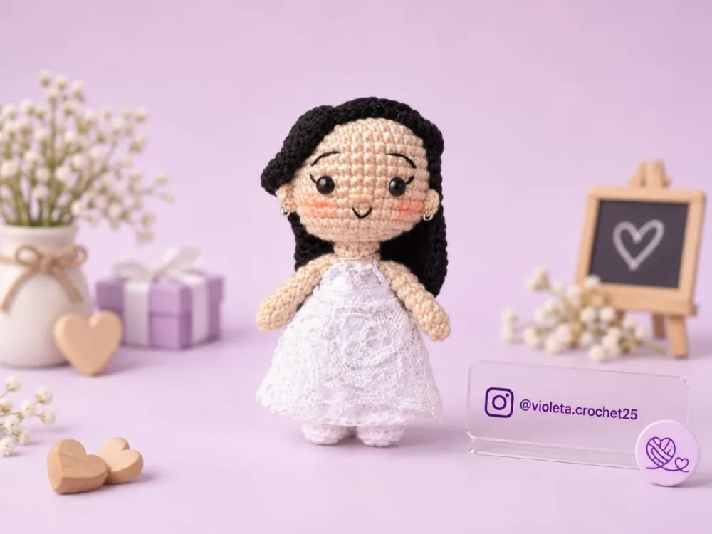 Novia Personalizada tejido a mano por Violeta Crochet
