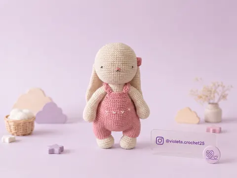 Coneja Nube tejido a mano por Violeta Crochet