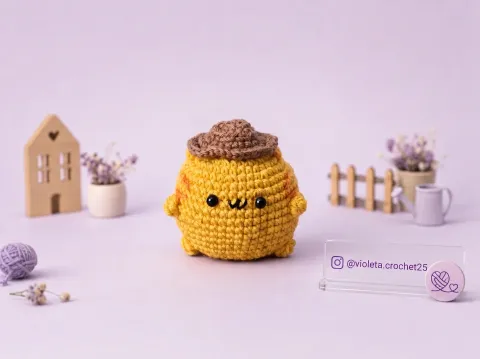 Gatito gordito Billy tejido a mano por Violeta Crochet