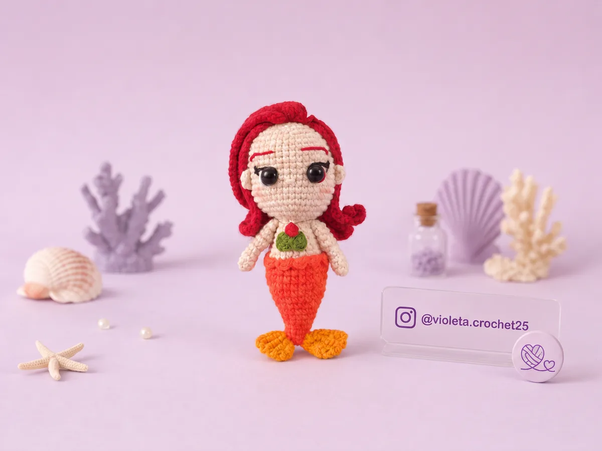 Sirena tejido a mano por Violeta Crochet