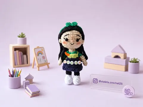 Maestra de inicial tejido a mano por Violeta Crochet