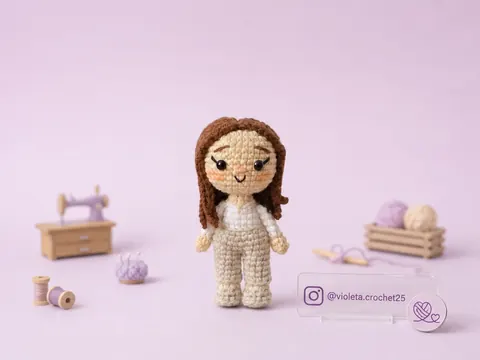 Muñeca personalizada tejido a mano por Violeta Crochet